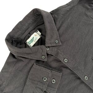 Wellen Shirt Mens S Charcoal Gray Long Sleeve Button Down Slub Pocket Textured